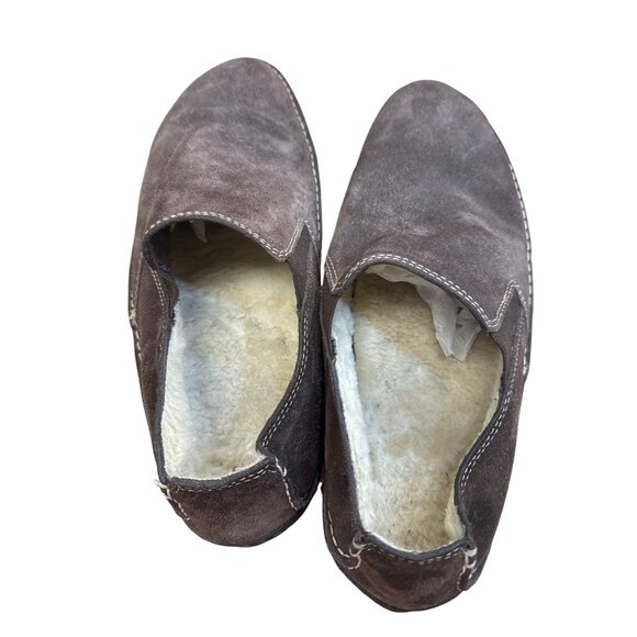 Cole Haan Mens Faux Fur Lined Brown Suede Slipon Loafers Size 9.5M SKU8137 - Picture 8 of 12